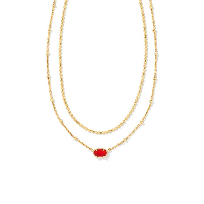 Red Illusion Emilie Multi Strand Necklace