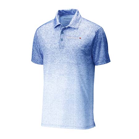 Athletic White Ombre Sport Polo