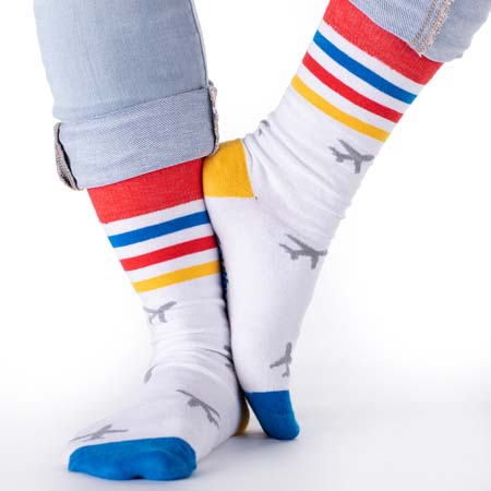 White Plane Socks