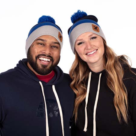 Cuff Knit Pom-Pom Beanie
