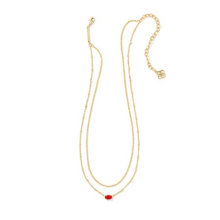 Red Illusion Emilie Multi Strand Necklace