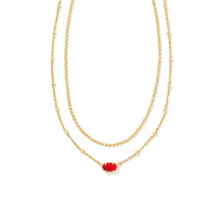 Red Illusion Emilie Multi Strand Necklace