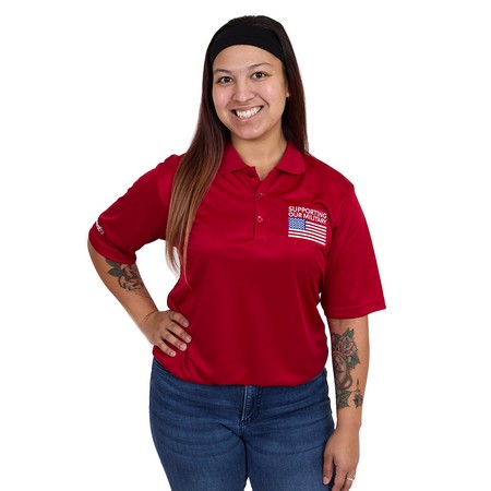 Red Military Polo